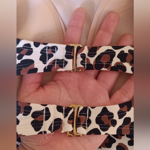 Leopard Print Square Neck Swim Top- Kona Sol - Picture 4 of 5